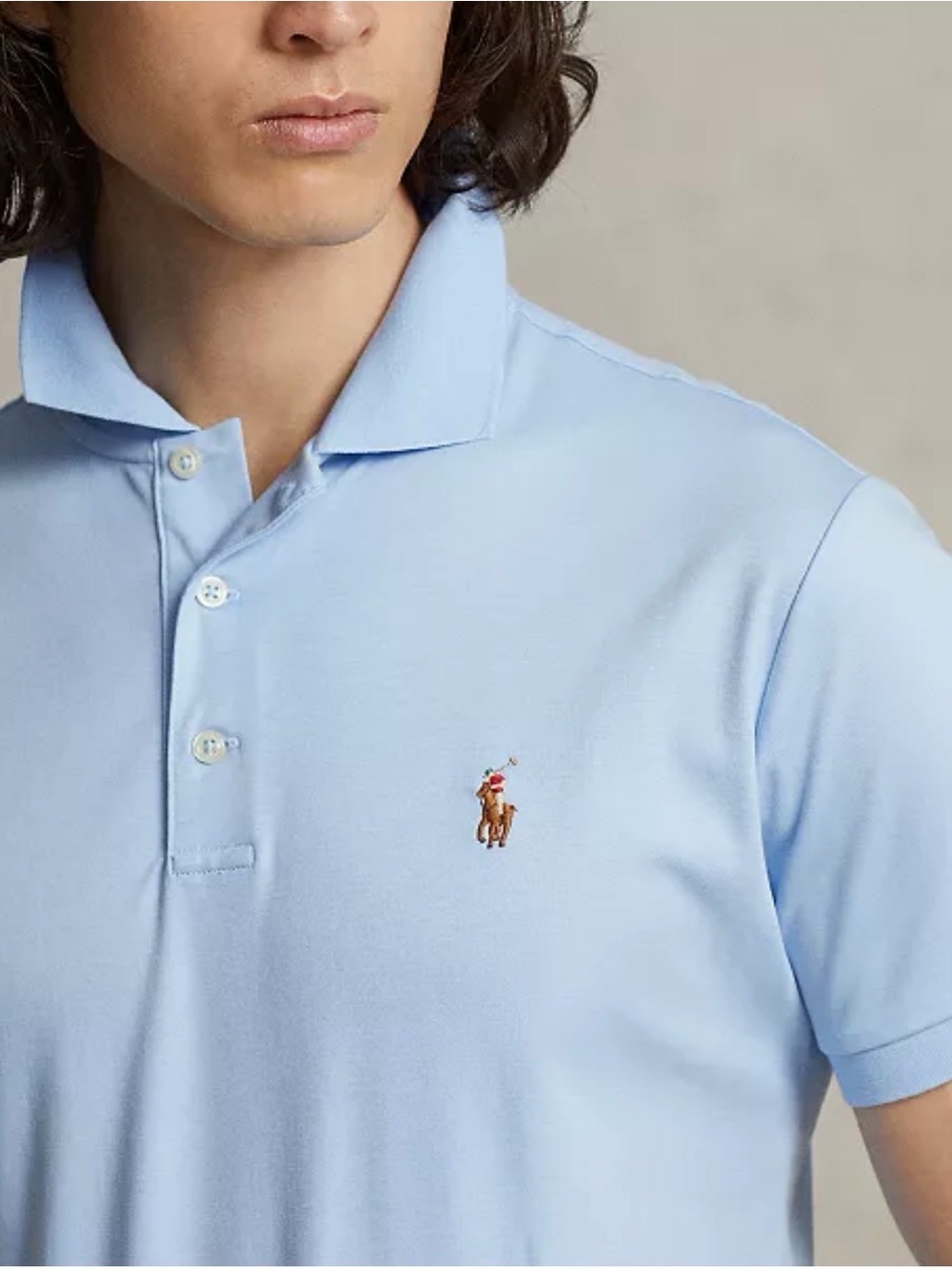 Ralph Lauren Pale Blue Polo with Embroidered Pony